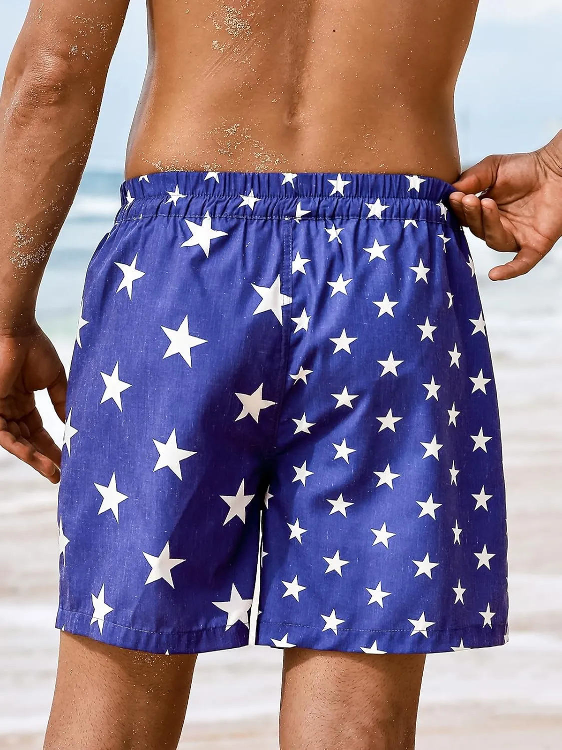CUPSHE Men's Swim Trunks Board Shorts 5.5 Inch Inseam Mens Swim Shorts, Pockets, Drawstring