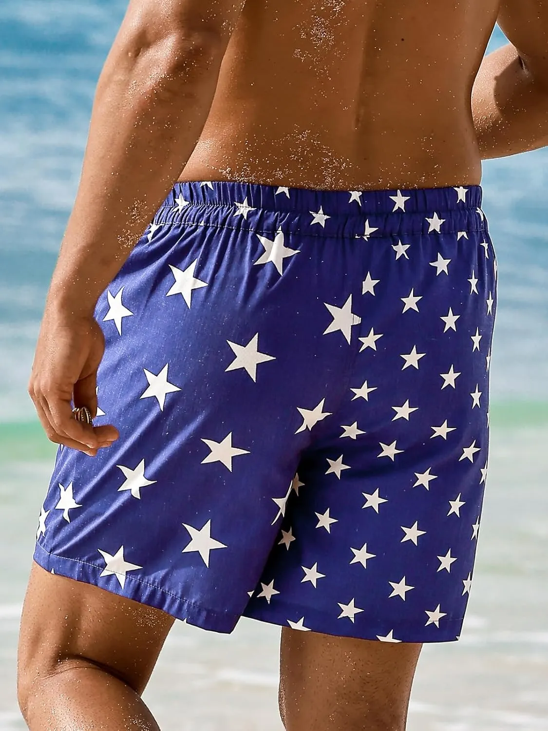 CUPSHE Men's Swim Trunks Board Shorts 5.5 Inch Inseam Mens Swim Shorts, Pockets, Drawstring