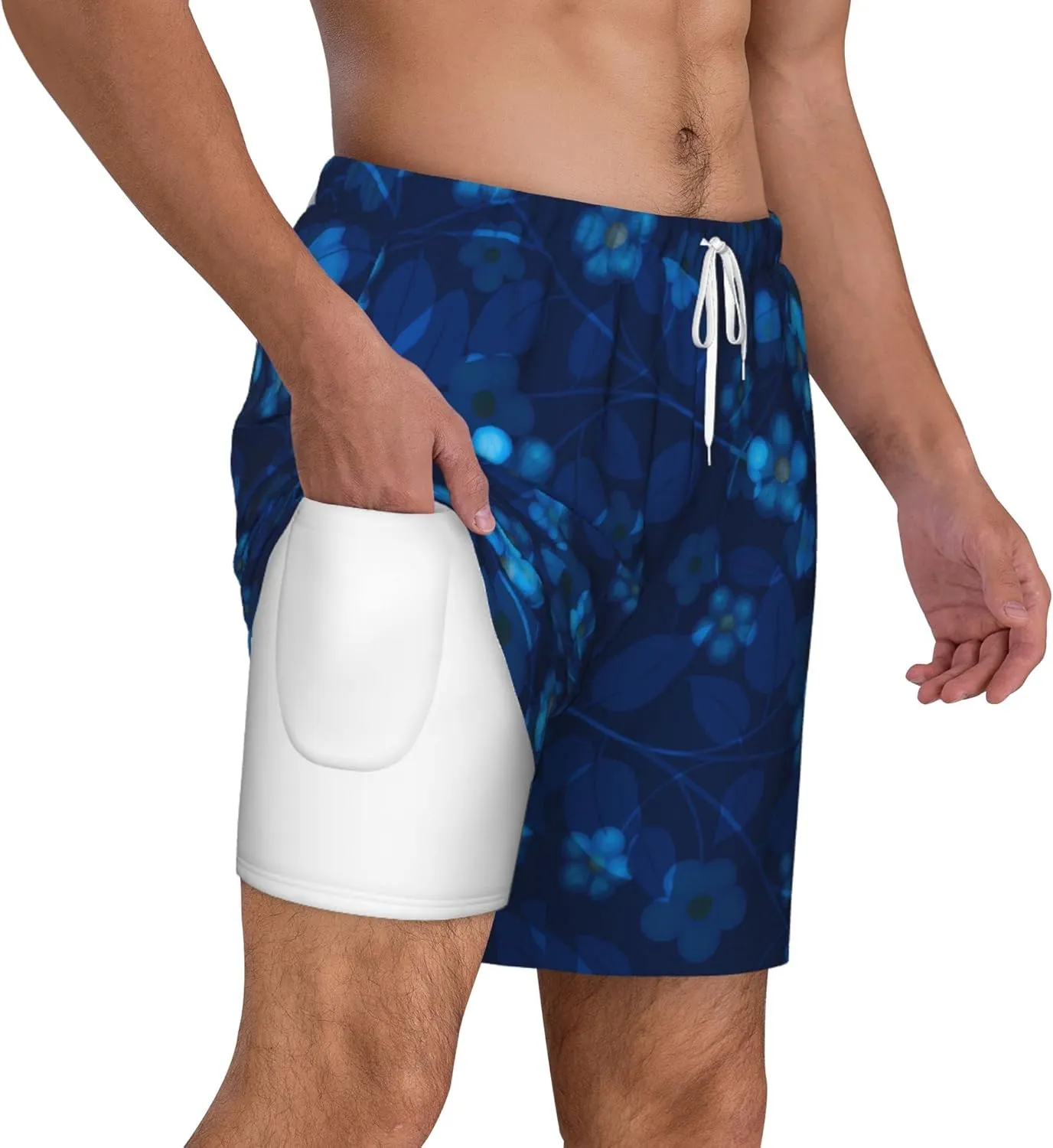 Custom Men's Swim Trunks with Photo Image Text Personalized Board Shorts Mesh Lining Pockets Quick Dry Beach Swimming Shorts