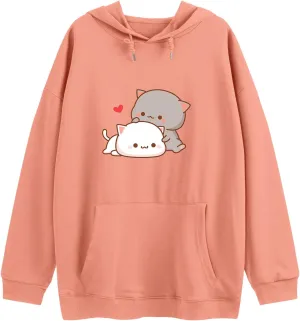 Cute Cat Graphic Hoodies Aesthetic Hooded Sweatshirts for Teen Girls Kawaii Cartoon Anime Lightweight Pullover Tops