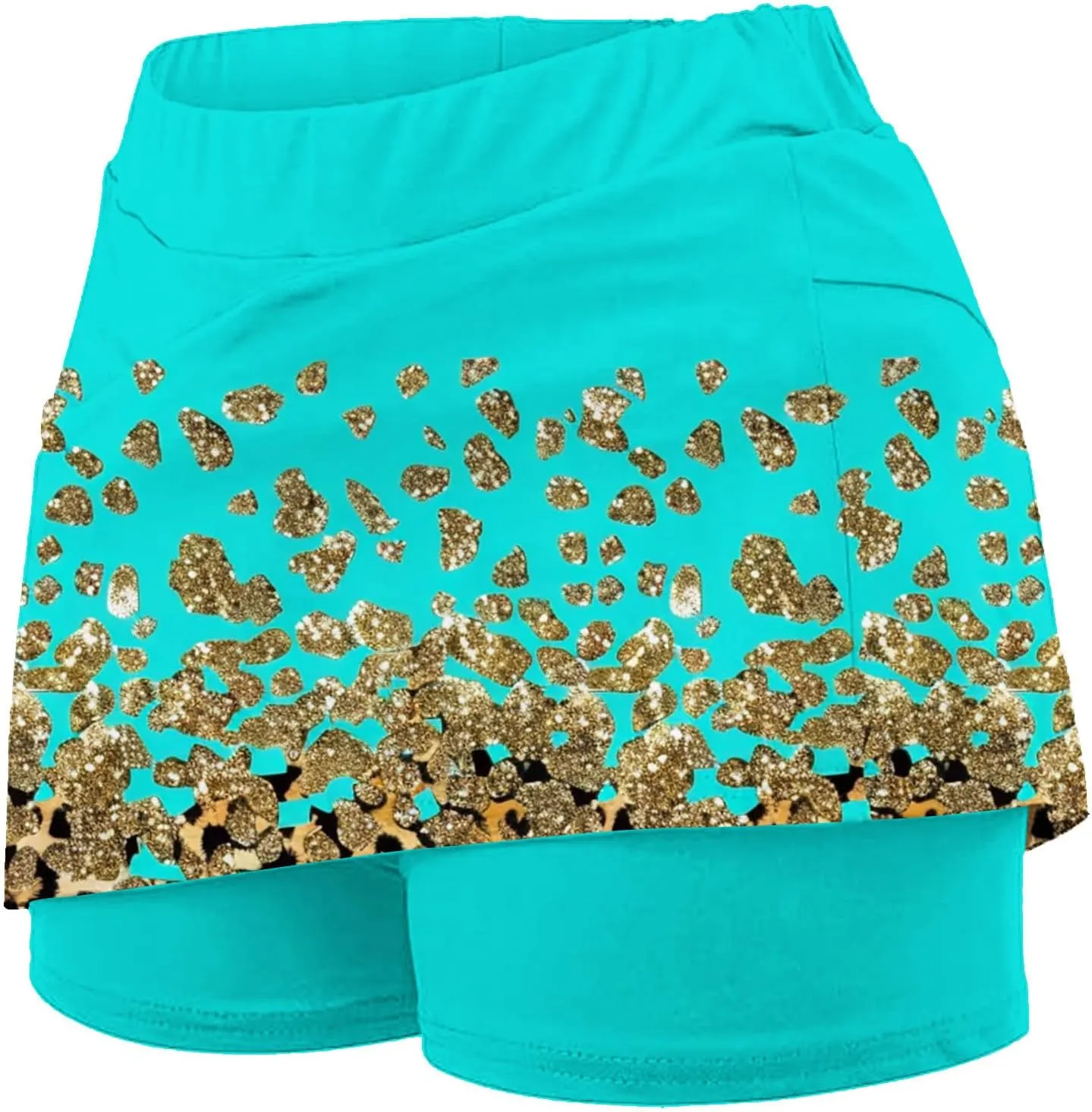DDAPJ pyju Women Shorts Stretchy Yoga Skort Trendy Floral Print Athletic Skirts Plus Size Golf Athletic Workout Skort