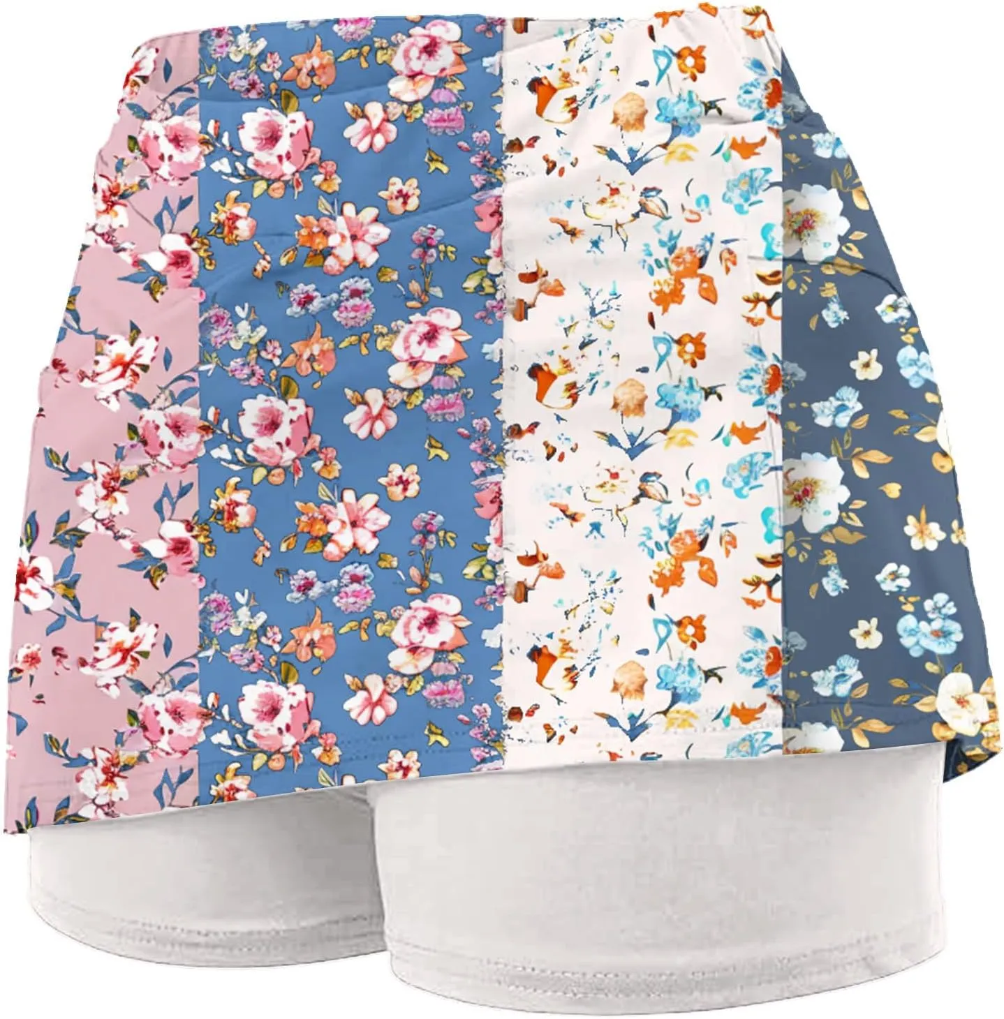 DDAPJ pyju Women Shorts Stretchy Yoga Skort Trendy Floral Print Athletic Skirts Plus Size Golf Athletic Workout Skort