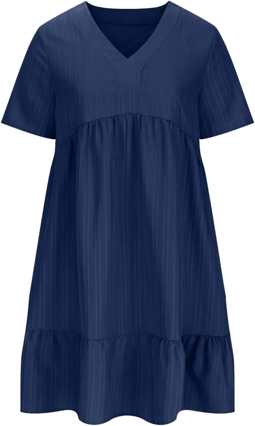 DDAPJ pyju Womens Summer Dresses 2025 V Neck Sleeveless Mini Babydoll Dress Casual Loose Flowy Tiered Beach Vacation Sundress