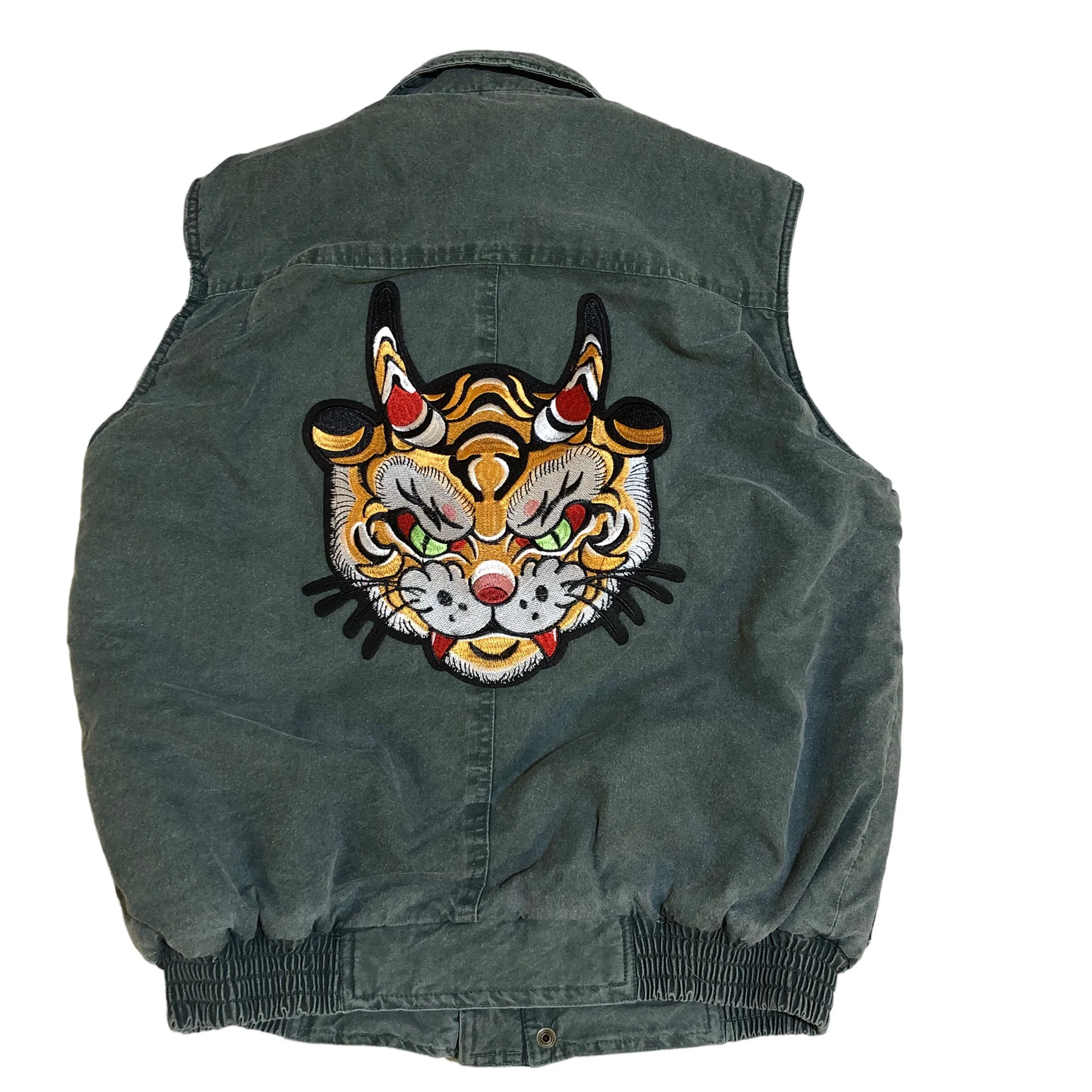 Embellished Dragon Tiger Cat Sherpa vest