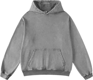 FAIABLE Mens Womens Acid Wash Hoodie Unisex Oversized Vintage Hoodie Heavyweight Terry Hoodies Sweatshirts for Women Men 2025