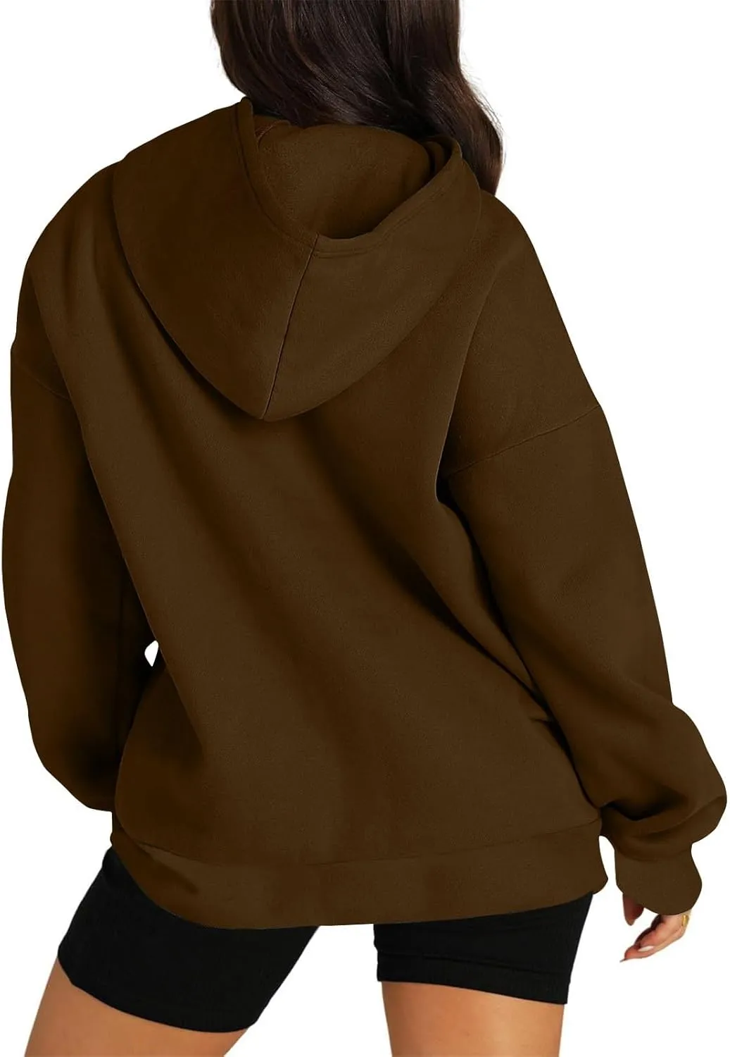 Fleece Hoodies for Women Baggy Drop Shoulder Oversized Sweatshirt Trendy Y2K Hoodie Casual Pullover Tops with Pockets