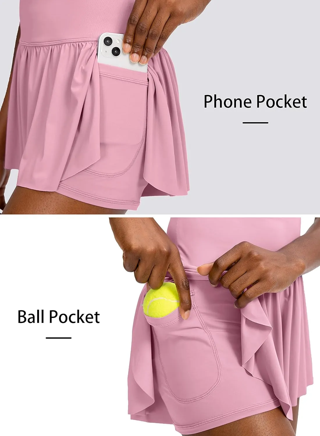 Flowy Running Shorts for Women with 4 Pockets 2 in 1 High Waisted Women's Butterfly Workout Athletic Tennis Skirt Shorts