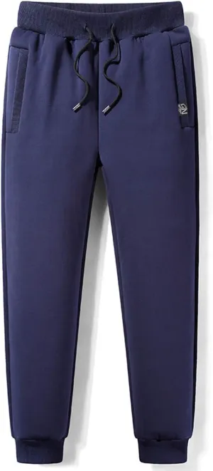 Flygo Men's Warm Fleece Sherpa Lined Sweatpants Drawstring Jogger Harem Pants
