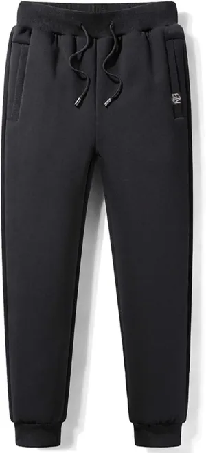 Flygo Men's Warm Fleece Sherpa Lined Sweatpants Drawstring Jogger Harem Pants