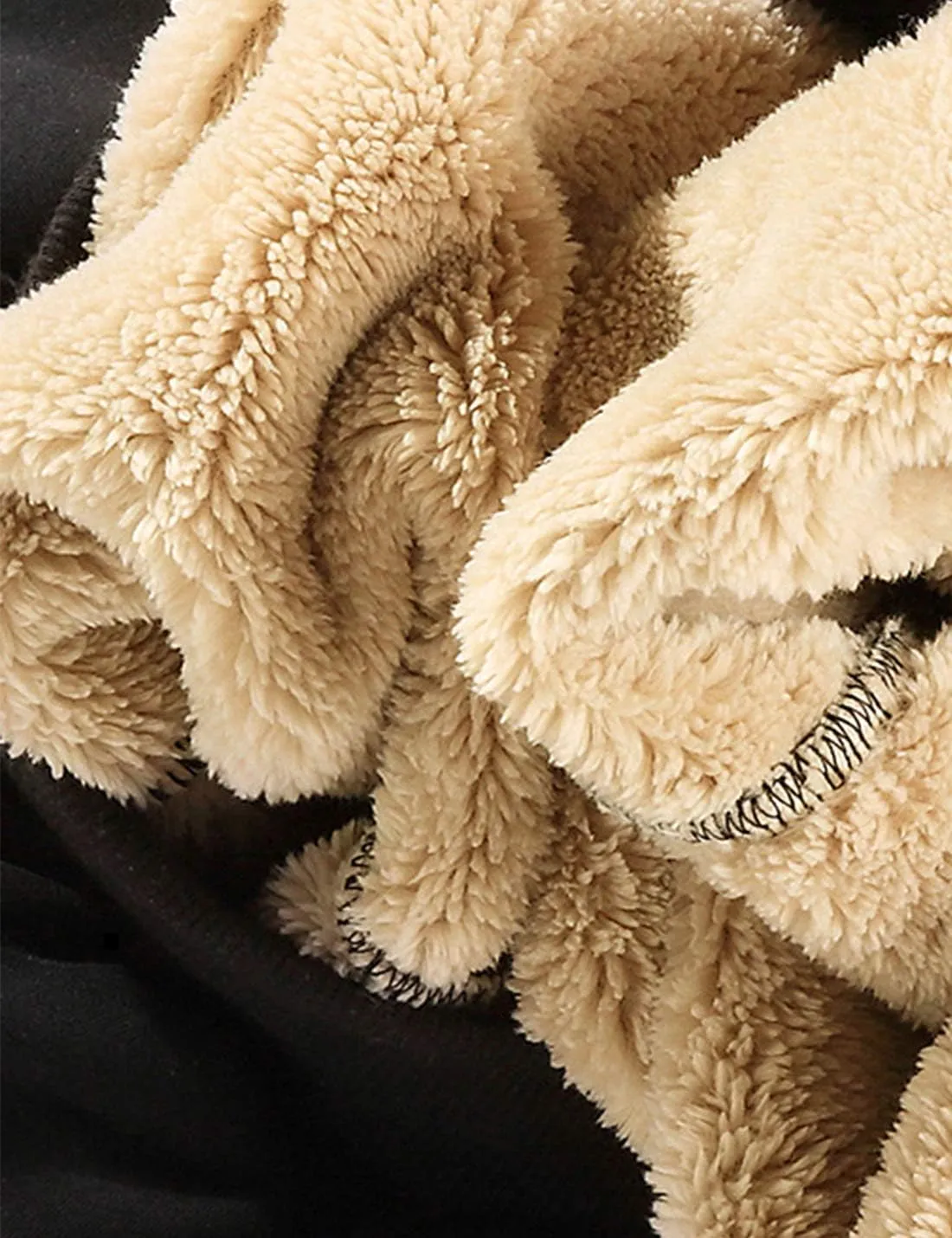 Flygo Men's Warm Fleece Sherpa Lined Sweatpants Drawstring Jogger Harem Pants