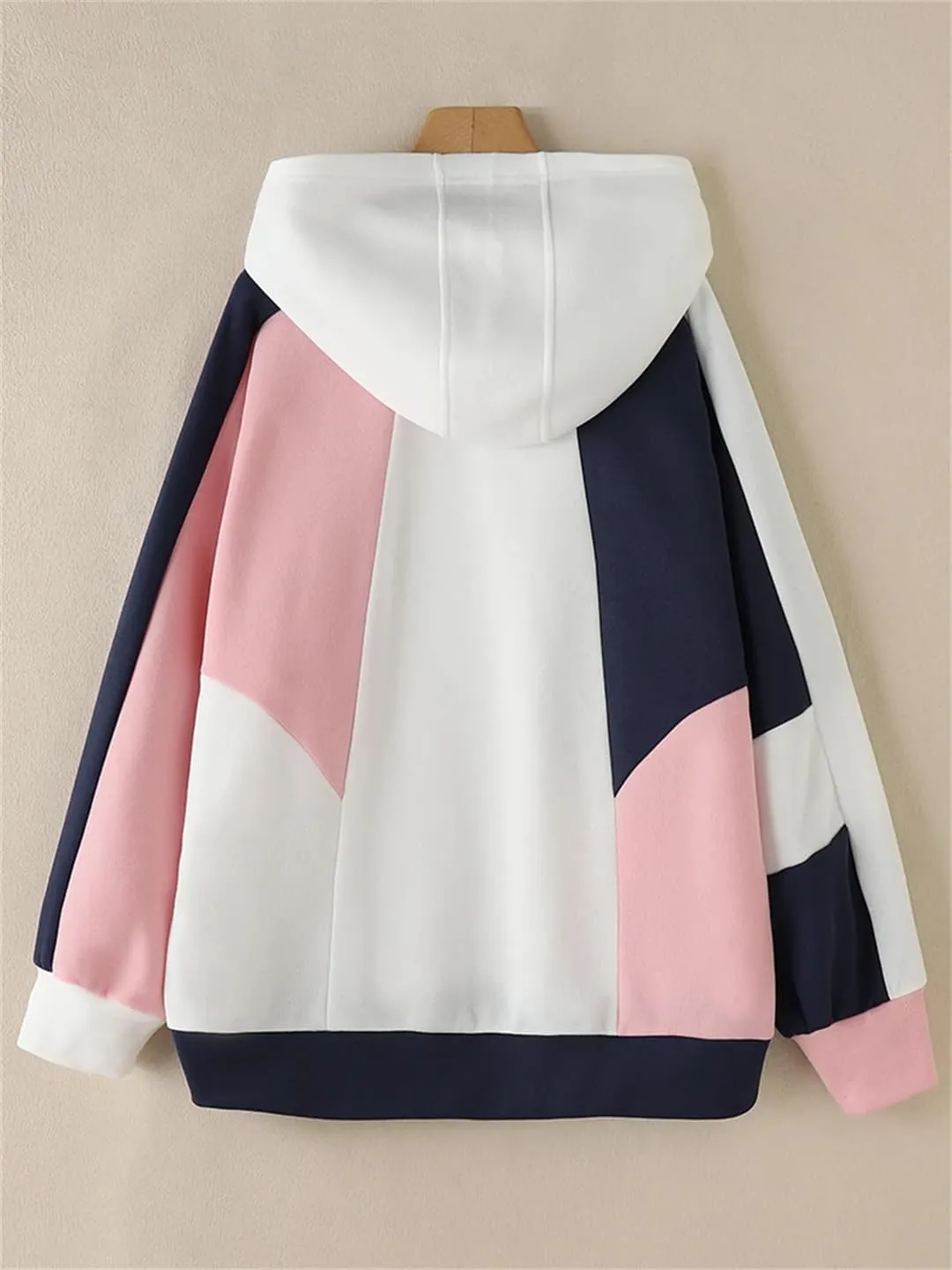Fnfmrfmr Women Hooded Sweatshirts Casual Long Sleeve Patchwork Hoodies Tops Oversize Pullovers