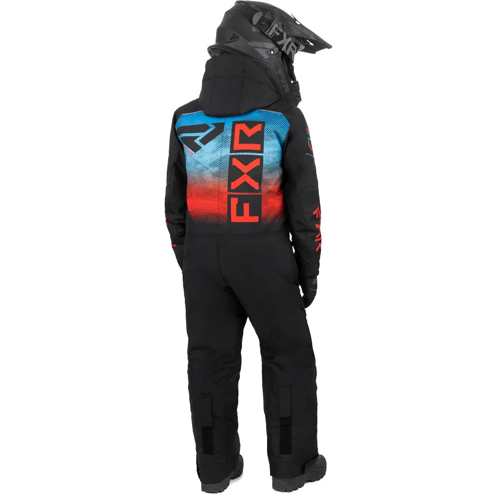 FXR Youth Helium Snowmobile Monosuit Black/Blue-Red Haze
