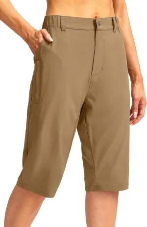 G Gradual Women's Long Hiking Cargo Shorts 13" Knee Length Lightweight Quick Dry Bermuda Shorts for Women with 5 Pockets
