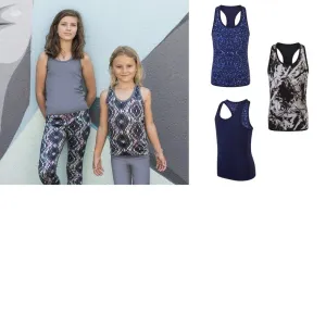 Girls Reversible Racer Back Non-Transparent Sleeveless Workout Vest Top SM240