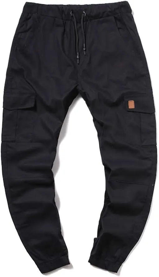GOKKILRW Mens Chino Work Slim Fit Jogger Fashion Outdoor Cargo Hiking Pants Drawstring Athletic Workout Gym Sweatpant Trouser