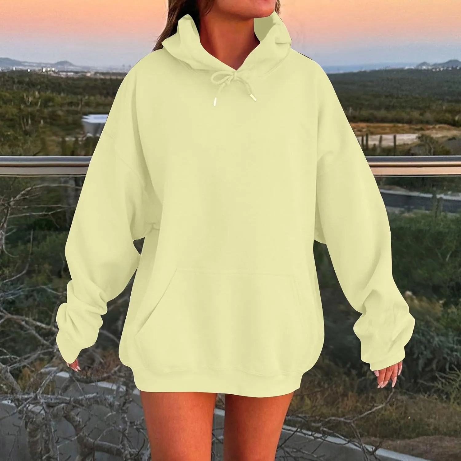 Gumipy Women Oversized Hoodie Sweatshirt Fleece Plus Size Sweatshirts Hoodies Y2K Pullover with Pocekt Spring Coat
