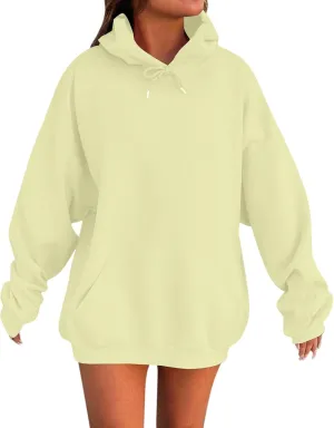 Gumipy Women Oversized Hoodie Sweatshirt Fleece Plus Size Sweatshirts Hoodies Y2K Pullover with Pocekt Spring Coat