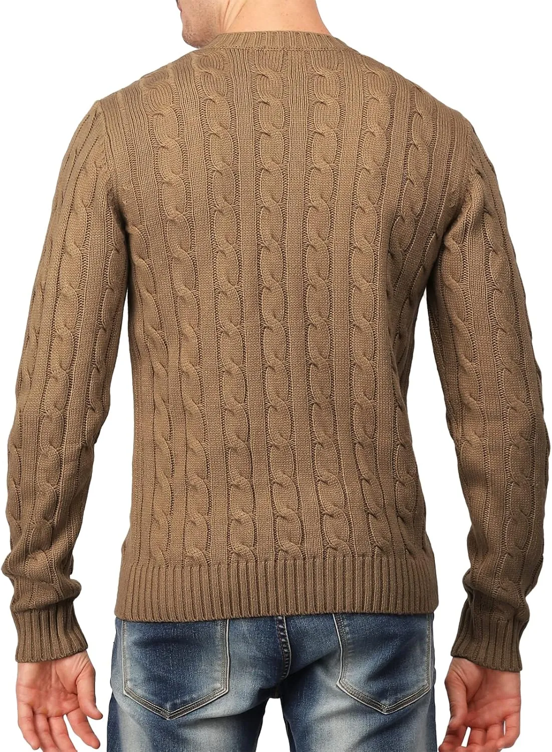 H2H Mens Casual Slim Fit Pullover Sweaters Long Sleeve Cable Knitted Sweater with Button Closure