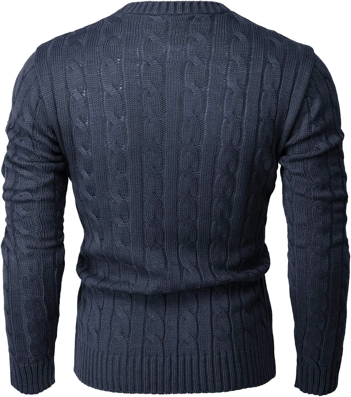 H2H Mens Casual Slim Fit Pullover Sweaters Long Sleeve Cable Knitted Sweater with Button Closure