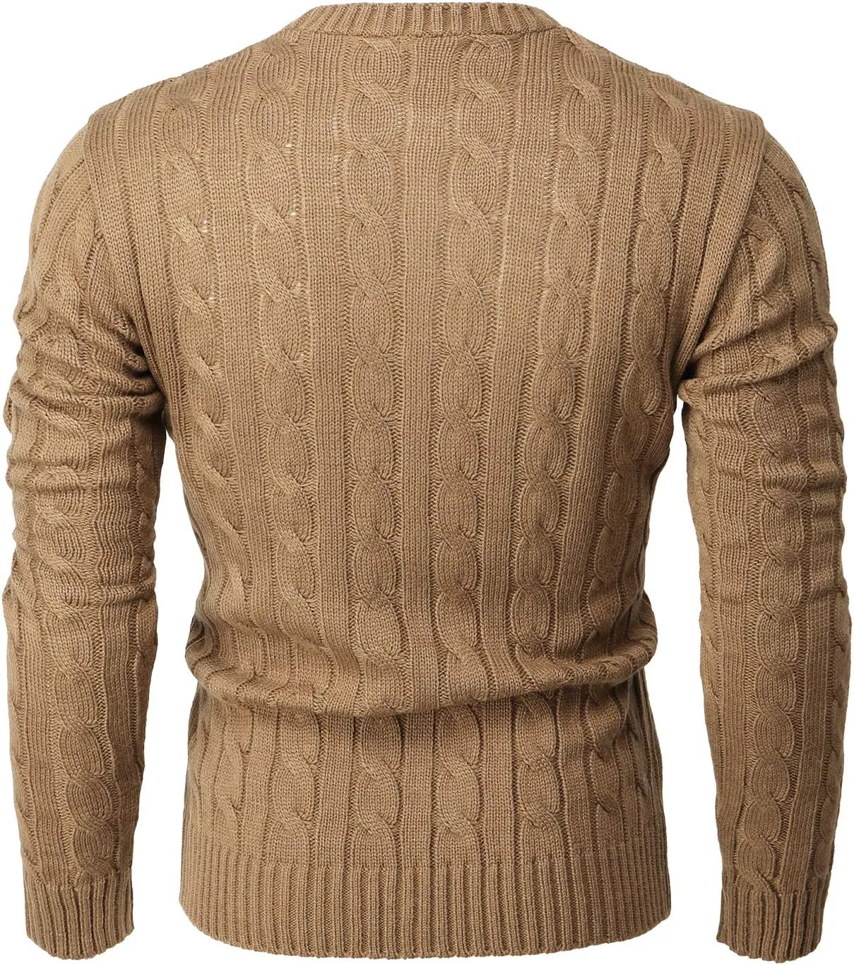 H2H Mens Casual Slim Fit Pullover Sweaters Long Sleeve Cable Knitted Sweater with Button Closure