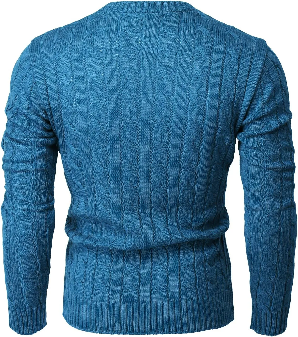 H2H Mens Casual Slim Fit Pullover Sweaters Long Sleeve Cable Knitted Sweater with Button Closure