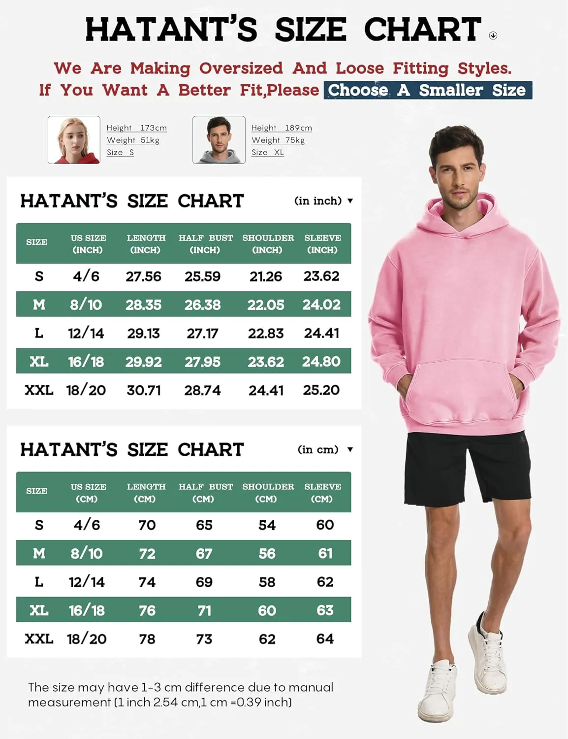 Hatant Hoodies for Men Heavyweight Fleece Sweatshirts Mens Acid Wash Athletic Hoodie Oversized Matching Pullover for Couples
