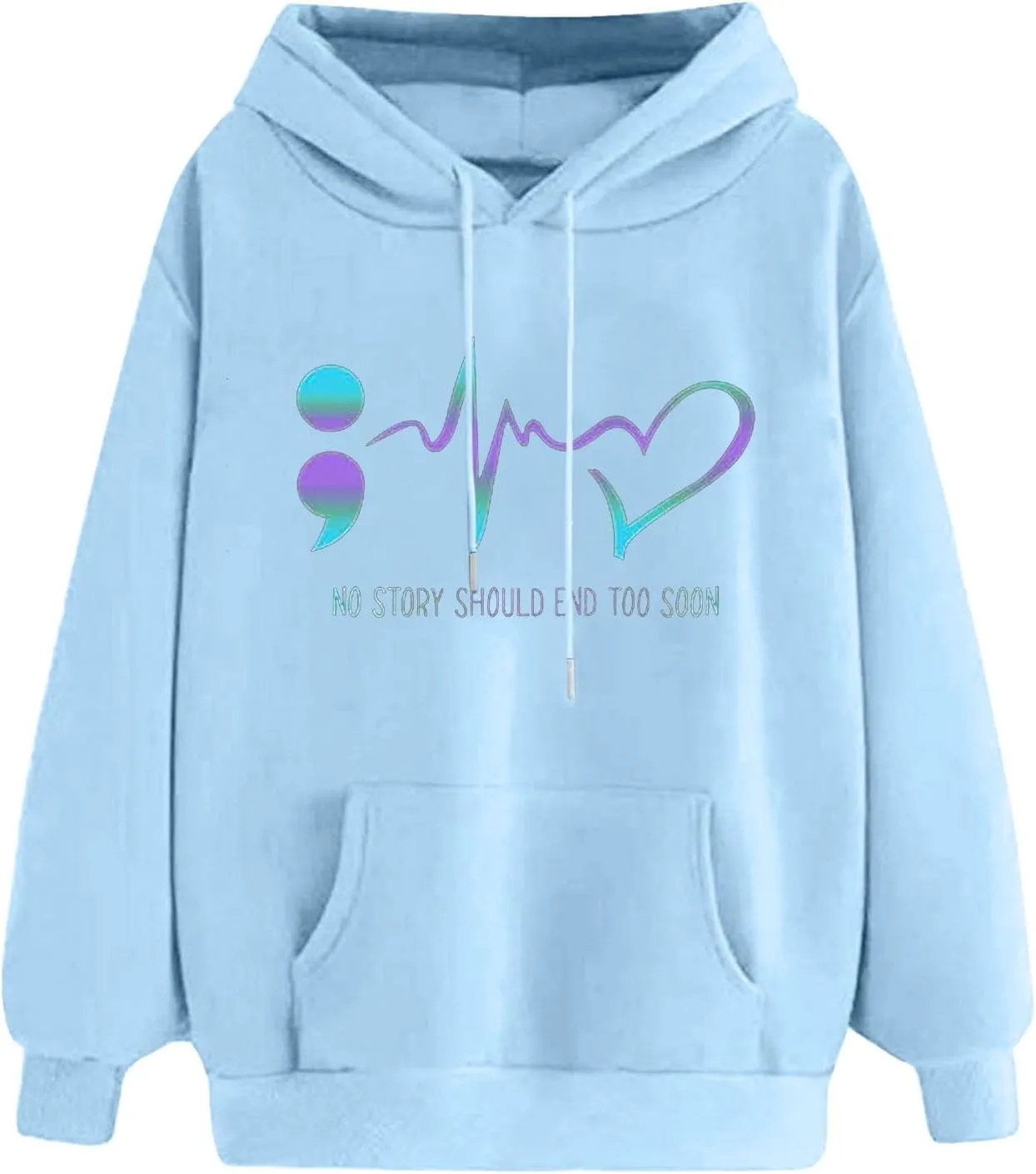 Heart Hoodies for Women Oversized Cute Graphic Pockets Drawstring Hooded Sweatshirts 2024 Fall Fashion Outfits