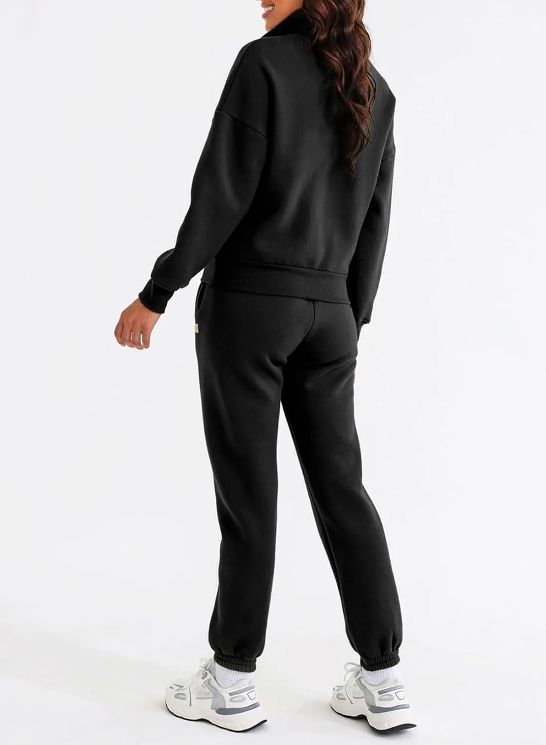 Herseas Women 2 Piece Outfits Sweatsuit Lounge Set Half Zip Pullover with Jogger Airport Tracksuit Matching Pants Set
