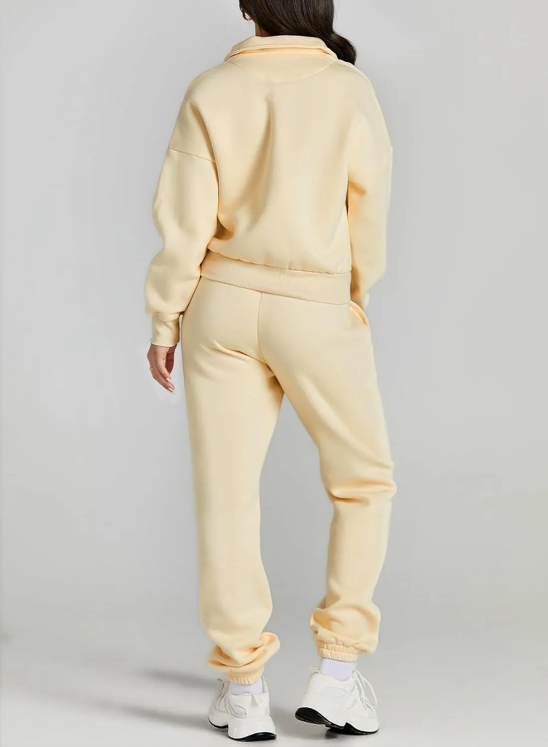 Herseas Women 2 Piece Outfits Sweatsuit Lounge Set Half Zip Pullover with Jogger Airport Tracksuit Matching Pants Set