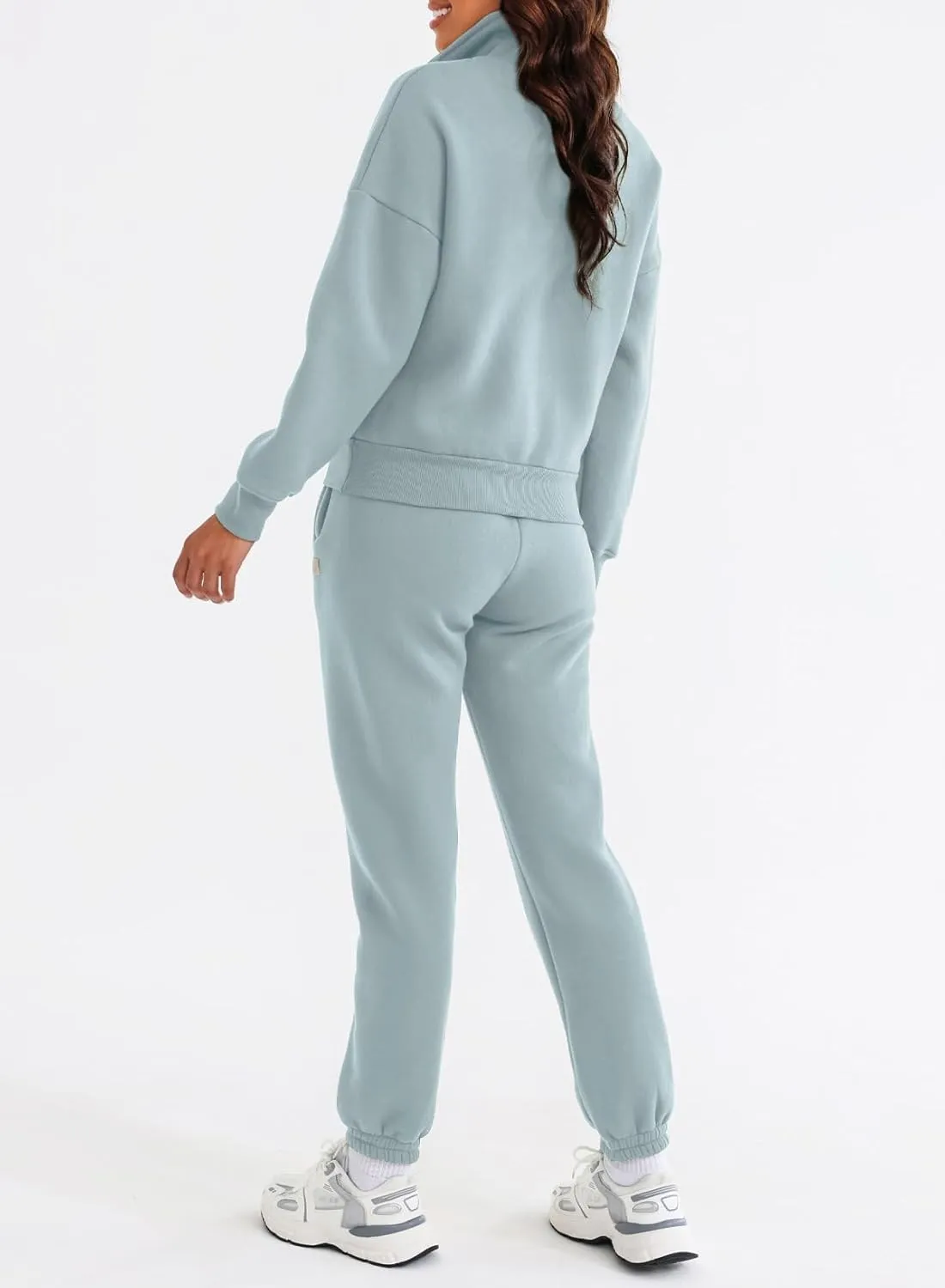 Herseas Women 2 Piece Outfits Sweatsuit Lounge Set Half Zip Pullover with Jogger Airport Tracksuit Matching Pants Set