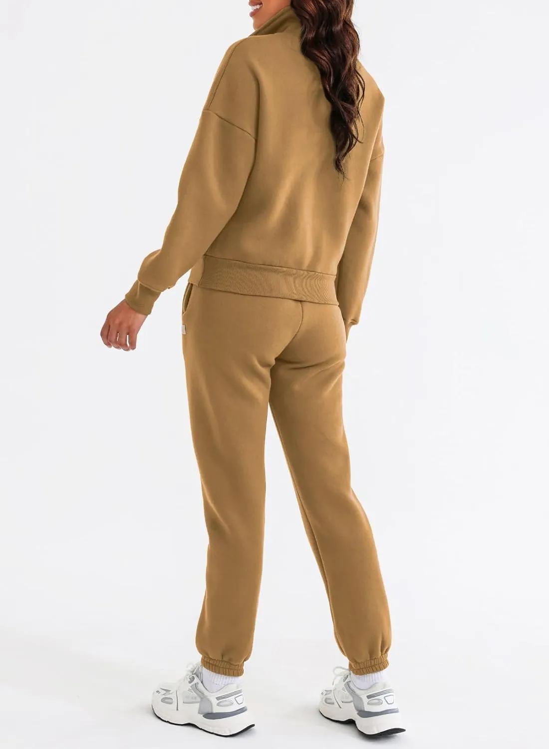 Herseas Women 2 Piece Outfits Sweatsuit Lounge Set Half Zip Pullover with Jogger Airport Tracksuit Matching Pants Set