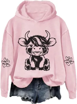 Highland Cow Sweatshirts for Women Cow Sweatshirts for Women Western Cow Print Shirt Country Western Sweatshirt