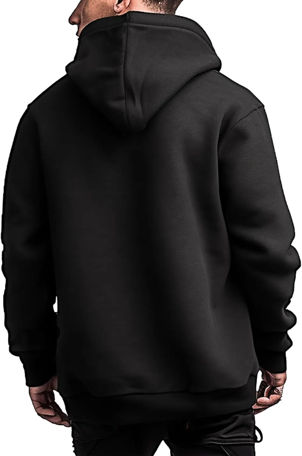 Hoodies for Men Full Zip Up Fashion Sweatshirt Thick Fleece Sherpa Lined Winter Jackets Warm Coats