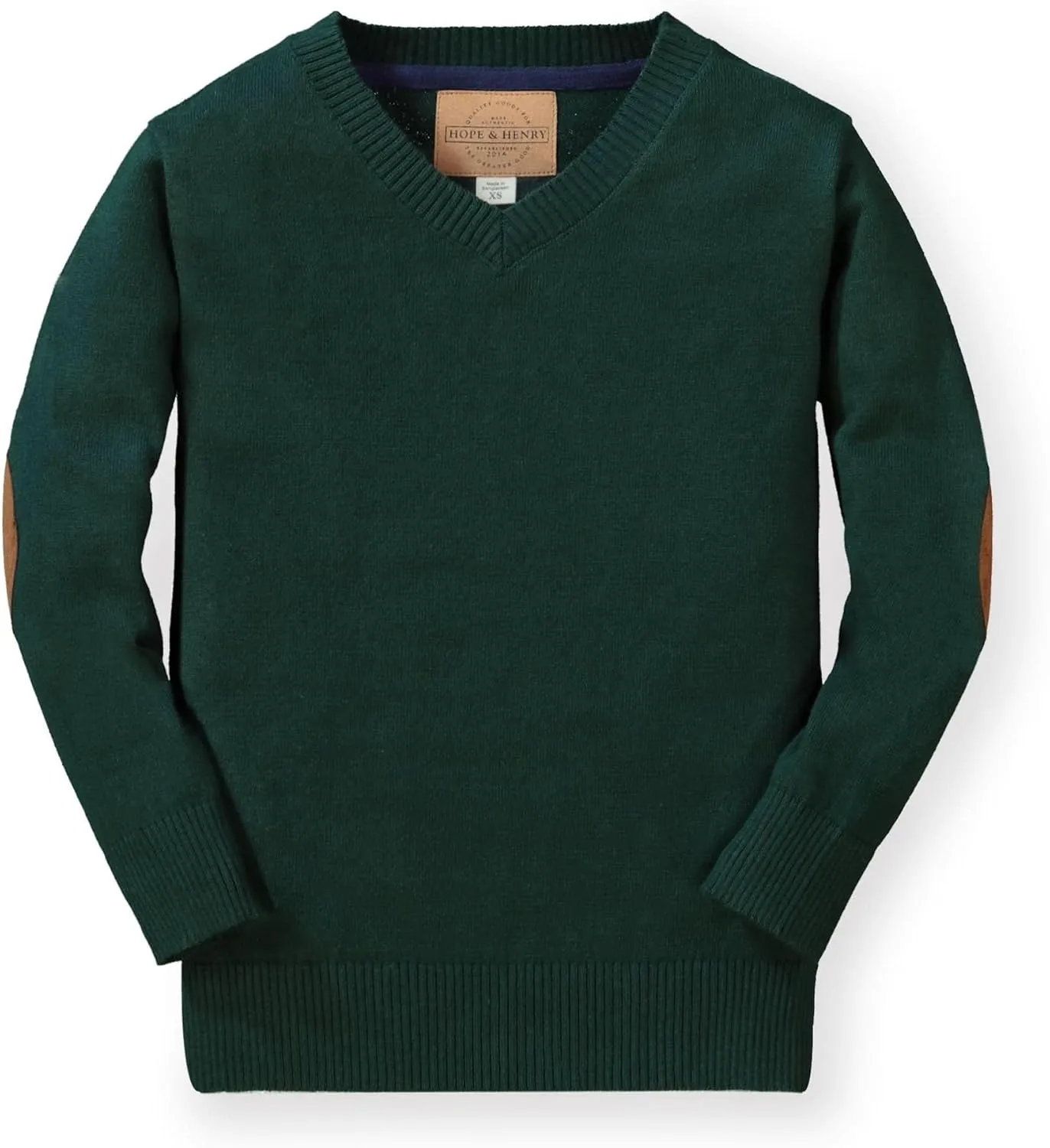 Hope & Henry Boys' Long Sleeve Fine Gauge V-Neck Sweater