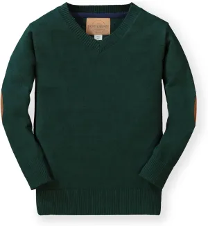 Hope & Henry Boys' Long Sleeve Fine Gauge V-Neck Sweater