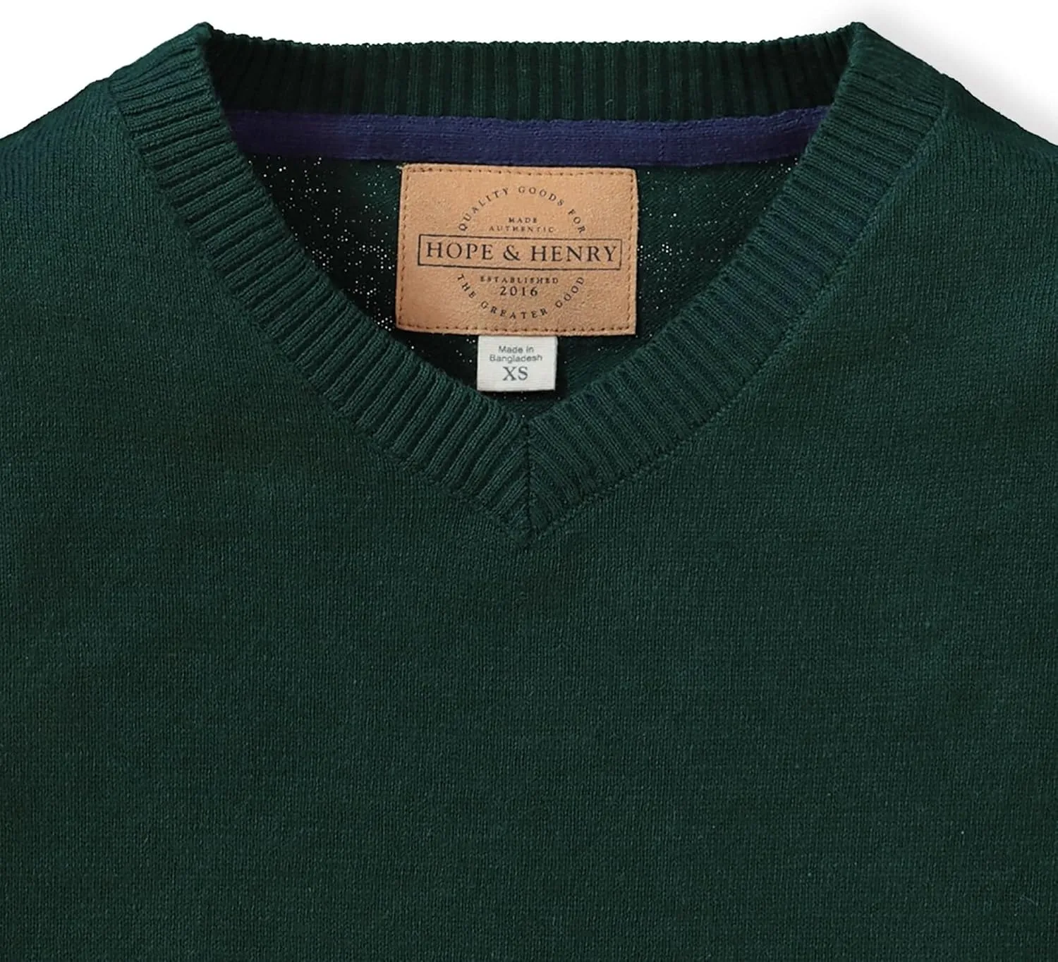 Hope & Henry Boys' Long Sleeve Fine Gauge V-Neck Sweater