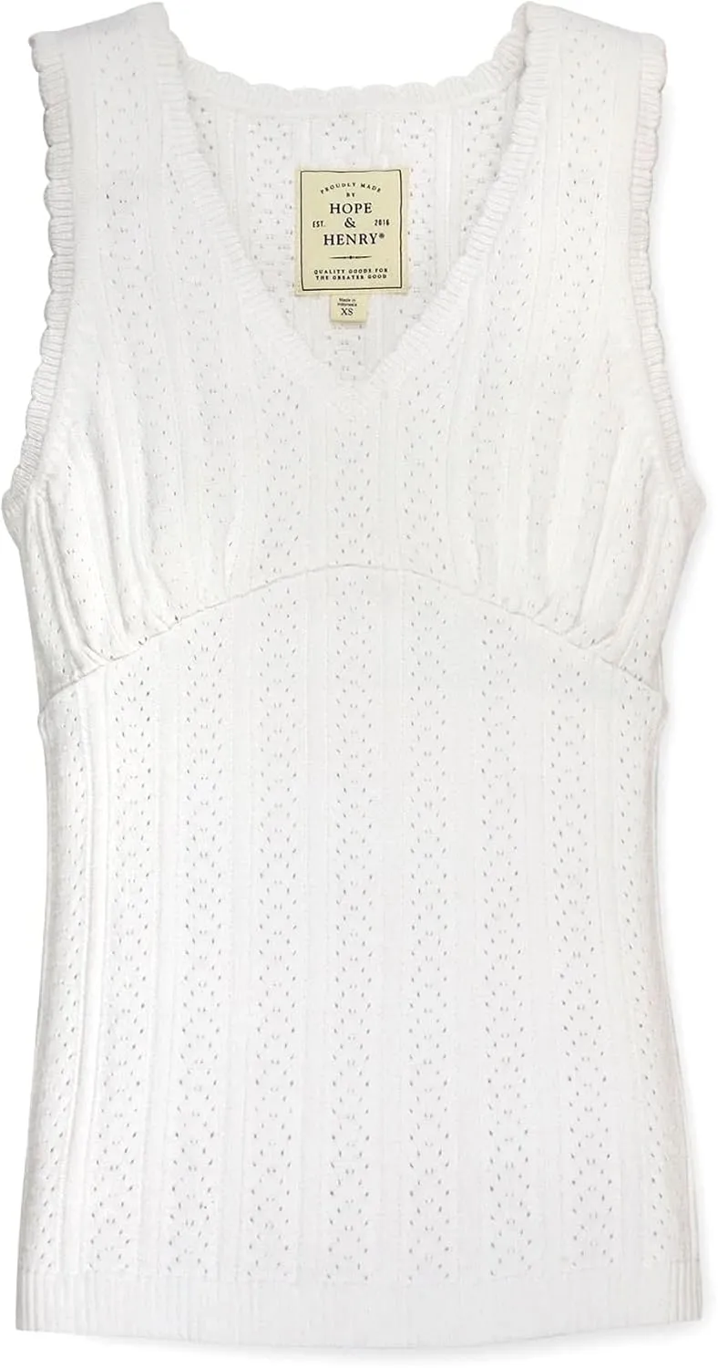 Hope & Henry Women's V-Neck Sweater Tank