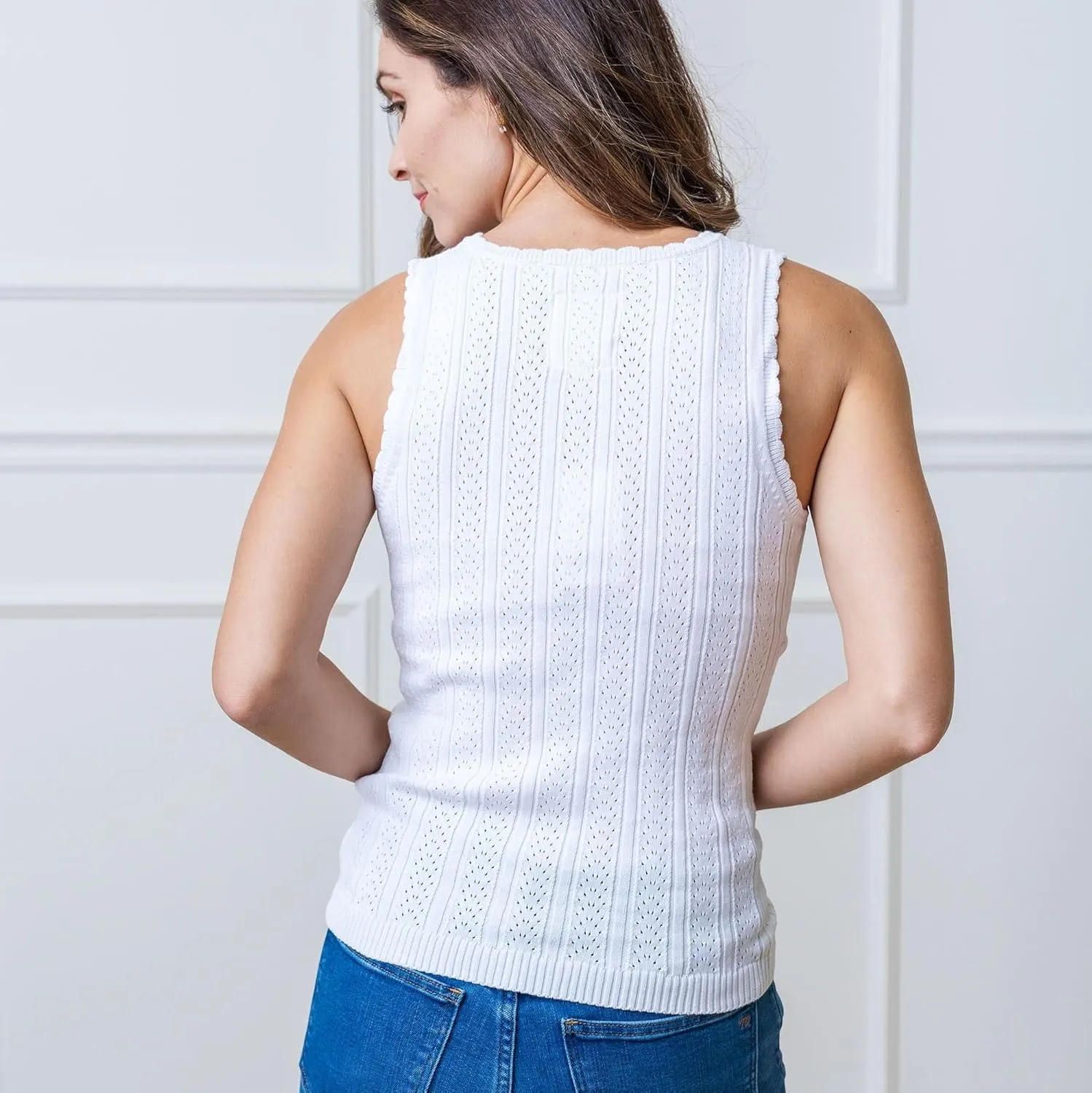 Hope & Henry Women's V-Neck Sweater Tank