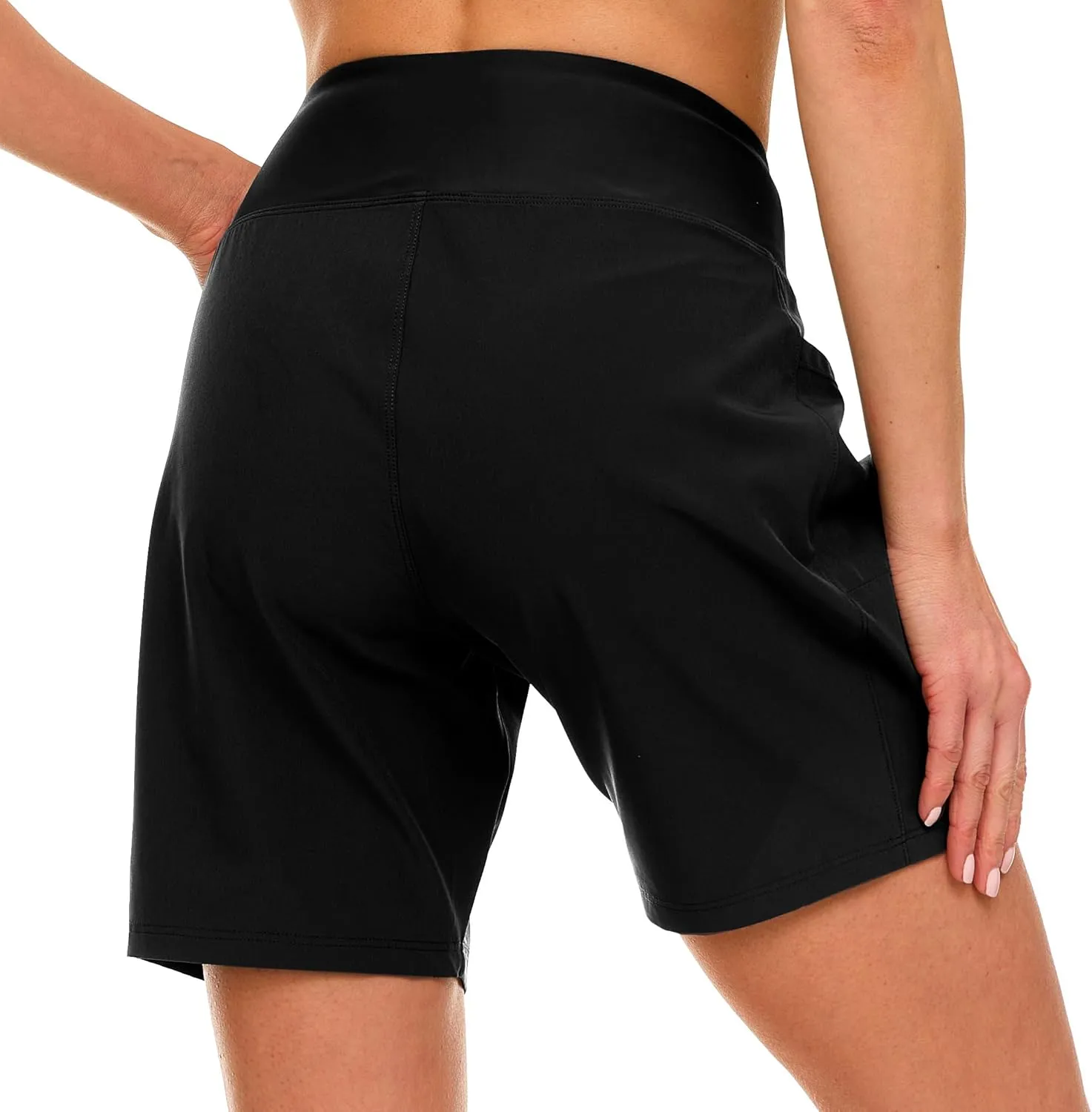 Hurley 5"/7" High Waisted Swim Shorts Women, Board Shorts with Pockets & Inner Liner, Quick Dry Swim Trunk, UPF 50 