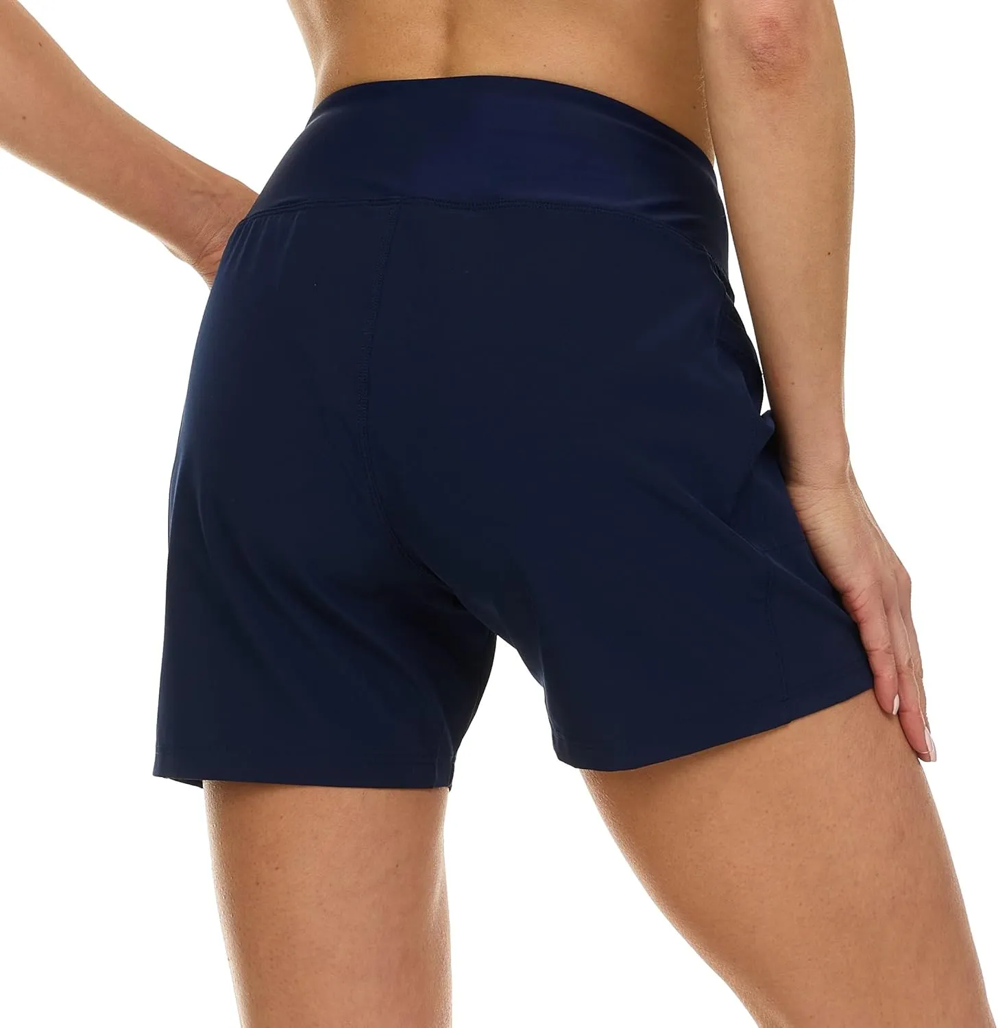 Hurley 5"/7" High Waisted Swim Shorts Women, Board Shorts with Pockets & Inner Liner, Quick Dry Swim Trunk, UPF 50 