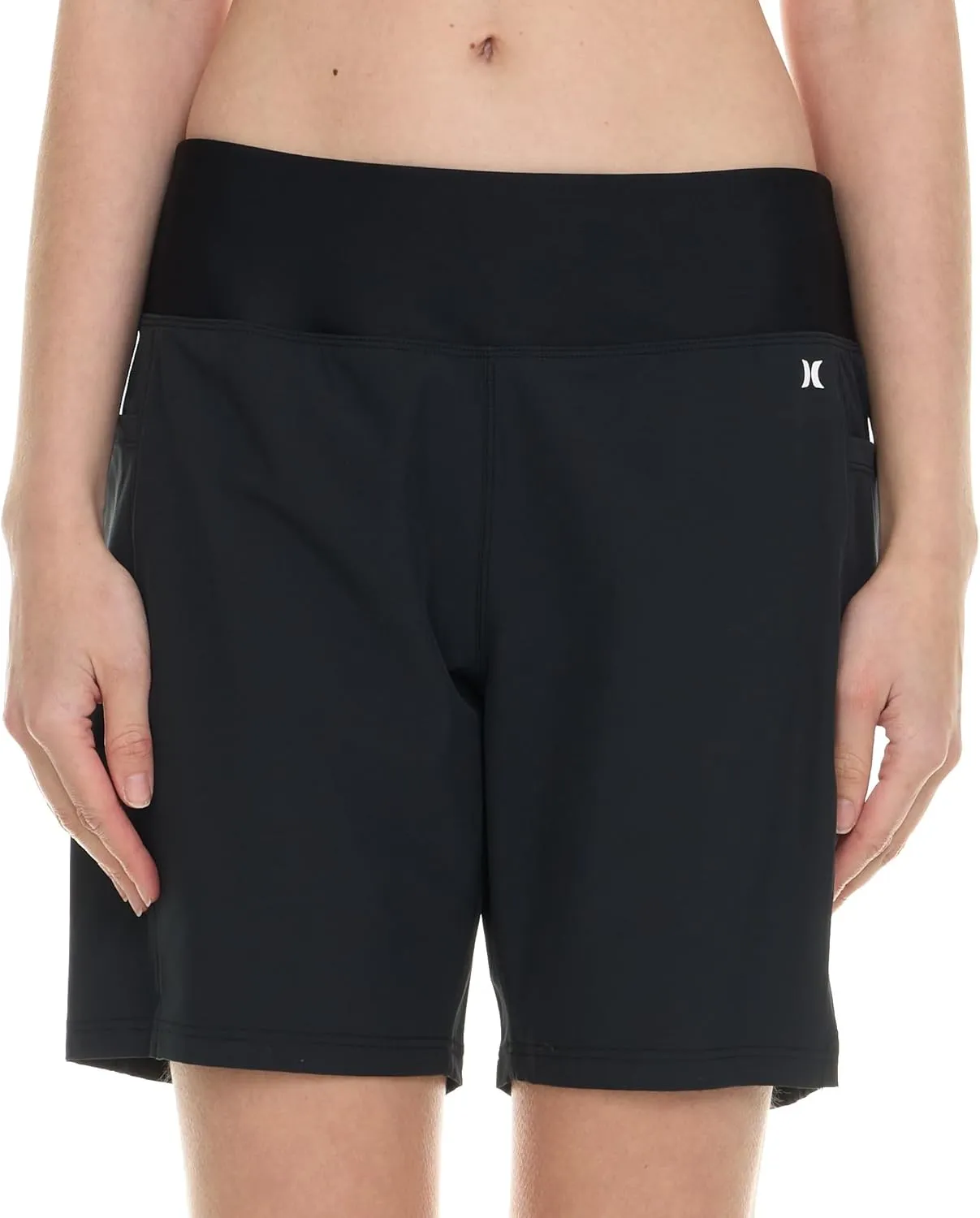 Hurley 5"/7" High Waisted Swim Shorts Women, Board Shorts with Pockets & Inner Liner, Quick Dry Swim Trunk, UPF 50 