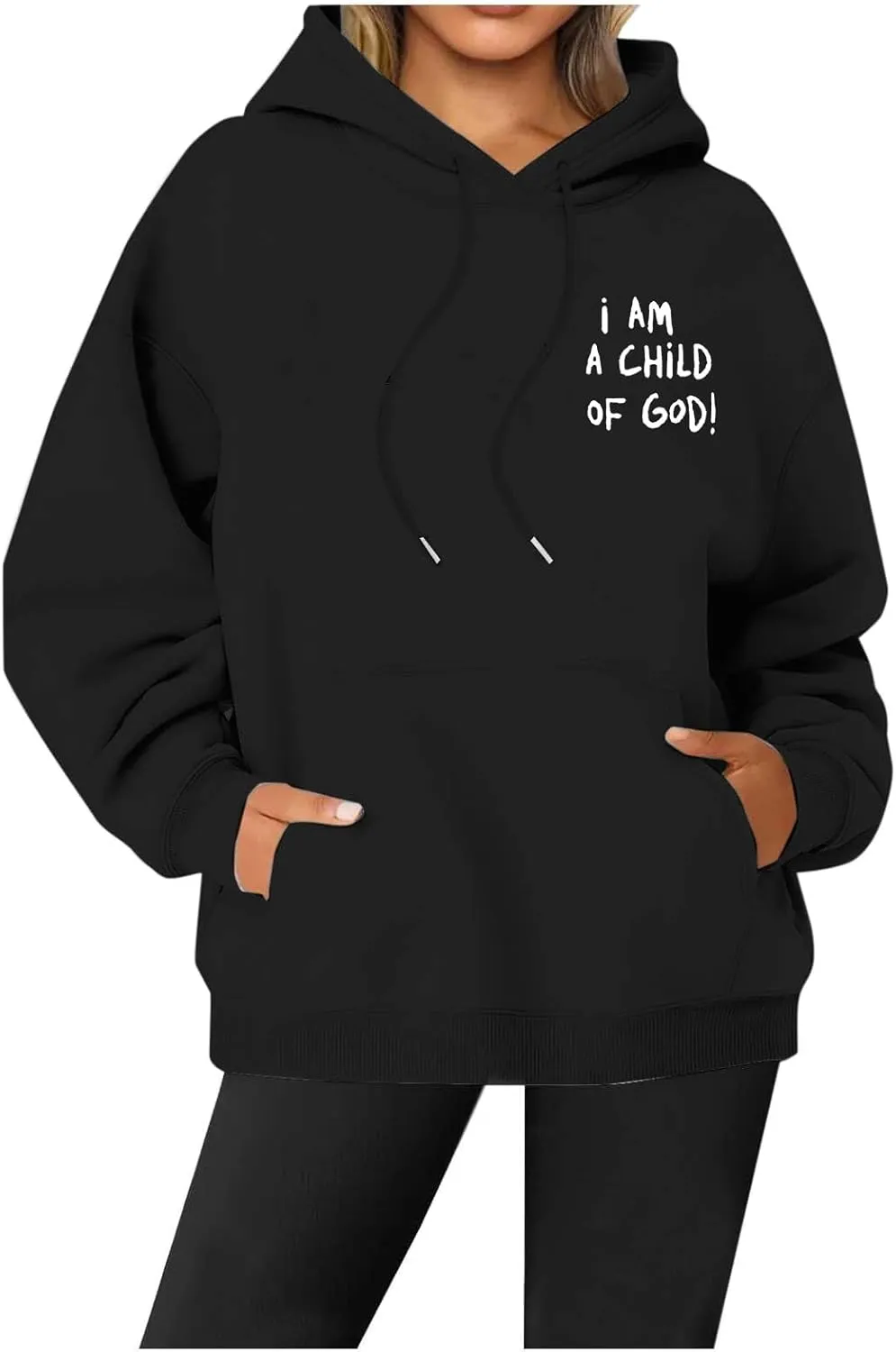I Am A Child of God Hoodie Christian Sweatshirts for Women Faith Religious God Pullover Long Sleeve Tops with Pocket