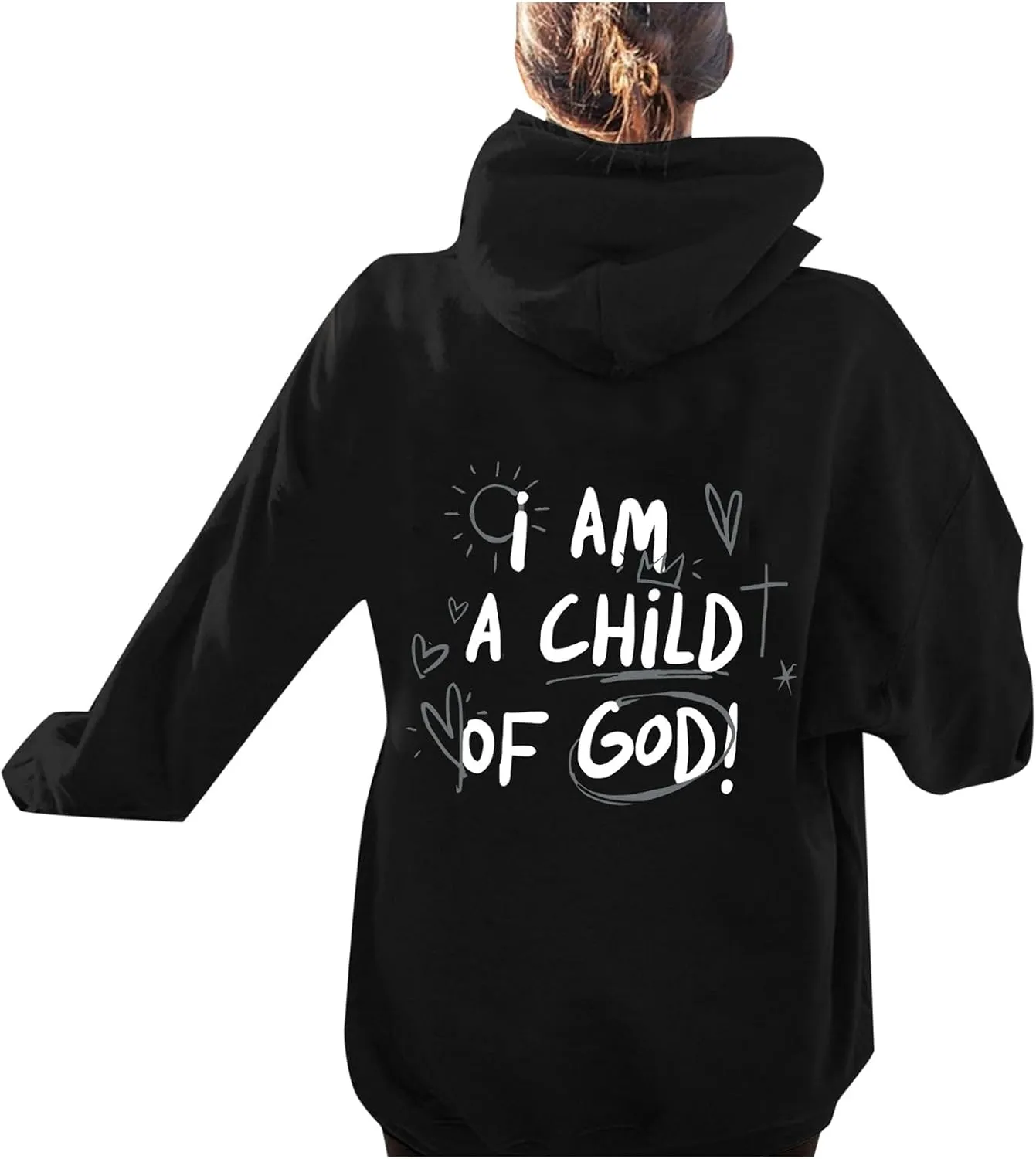 I Am A Child of God Hoodie Christian Sweatshirts for Women Faith Religious God Pullover Long Sleeve Tops with Pocket