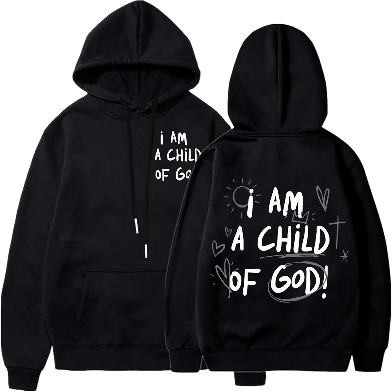 I Am A Child of God Hoodie Christian Sweatshirts for Women Faith Religious God Pullover Long Sleeve Tops with Pocket