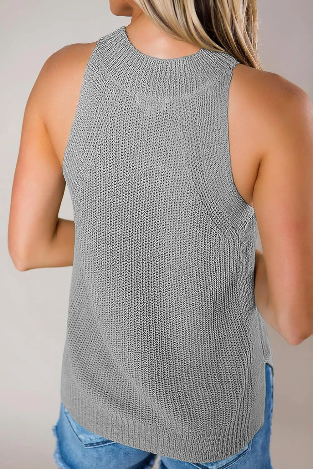 Imily Bela Women's Summer Halter Tank Tops Sleeveless Casual Racerback Loose Shirts Knit Cami Sweater Vest