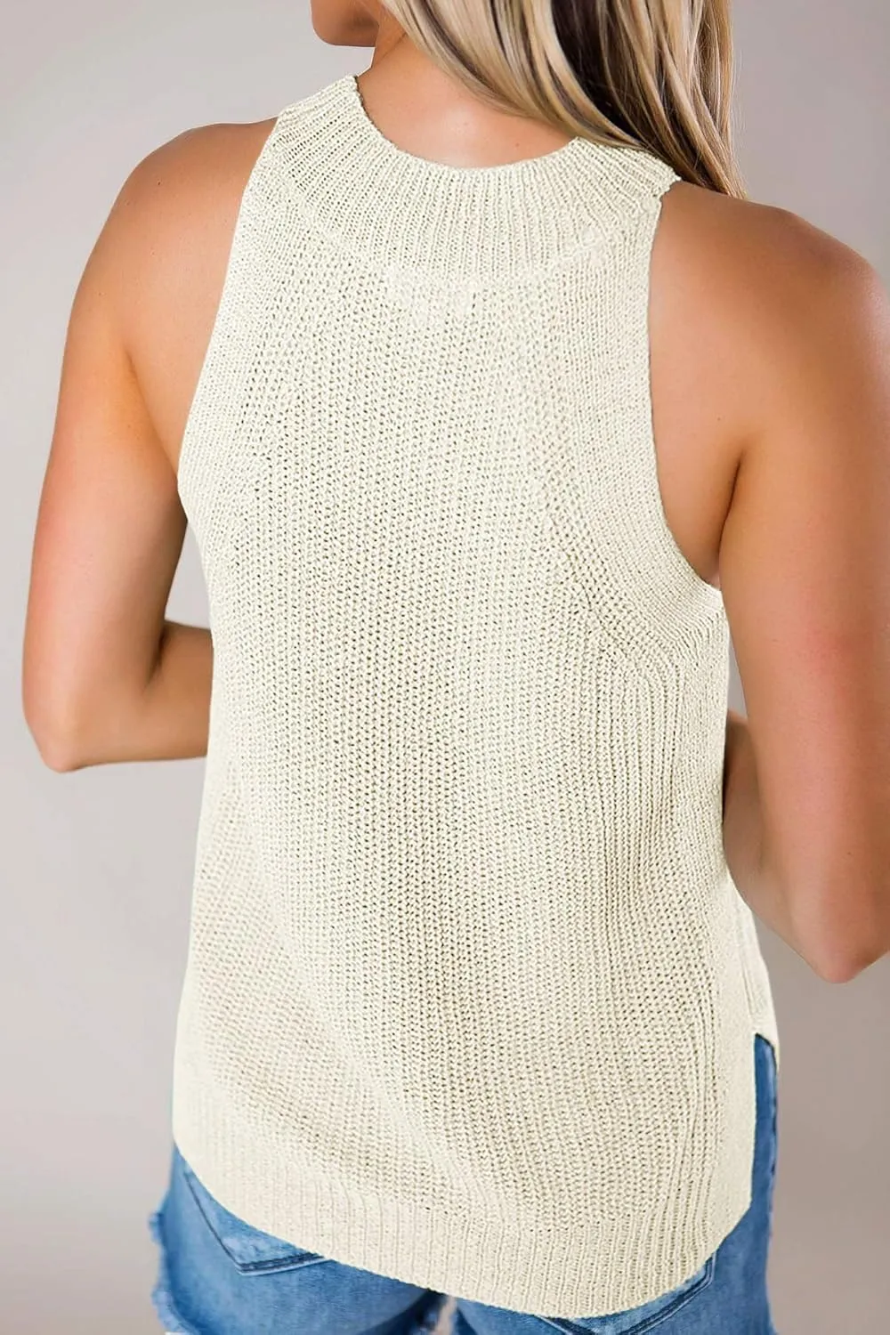 Imily Bela Women's Summer Halter Tank Tops Sleeveless Casual Racerback Loose Shirts Knit Cami Sweater Vest
