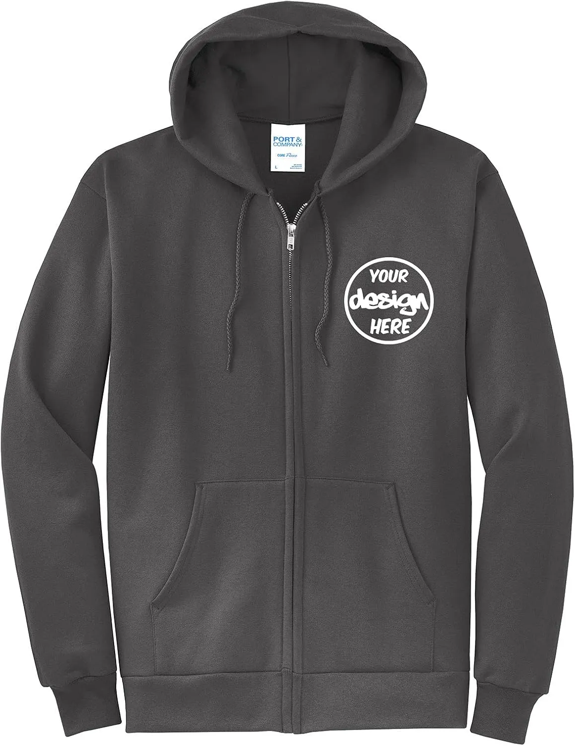 INK STITCH Unisex Pc78zh Custom Printing Front and Back Core Hoodie Zip Up Sweatshirts