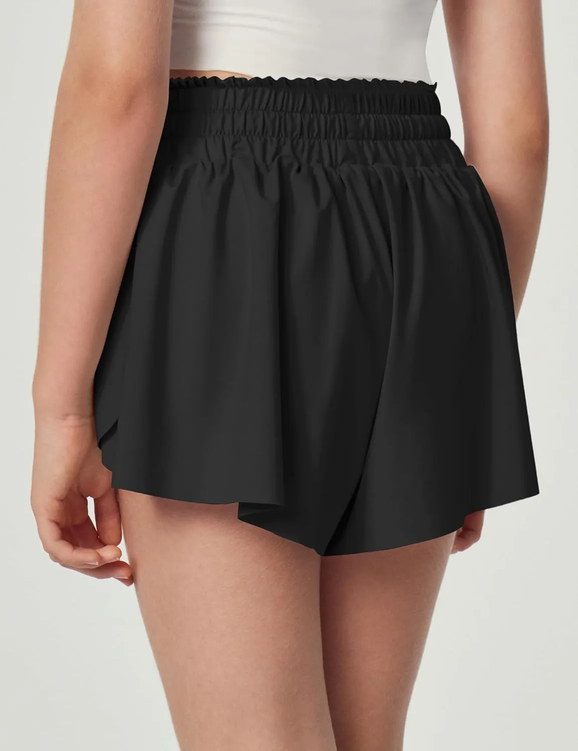 IUGA Girls Butterfly Shorts with Pockets Athletic Flowy Preppy Clothes Running Tennis Dance Cheer 2 in 1 Shorts Teen Girls