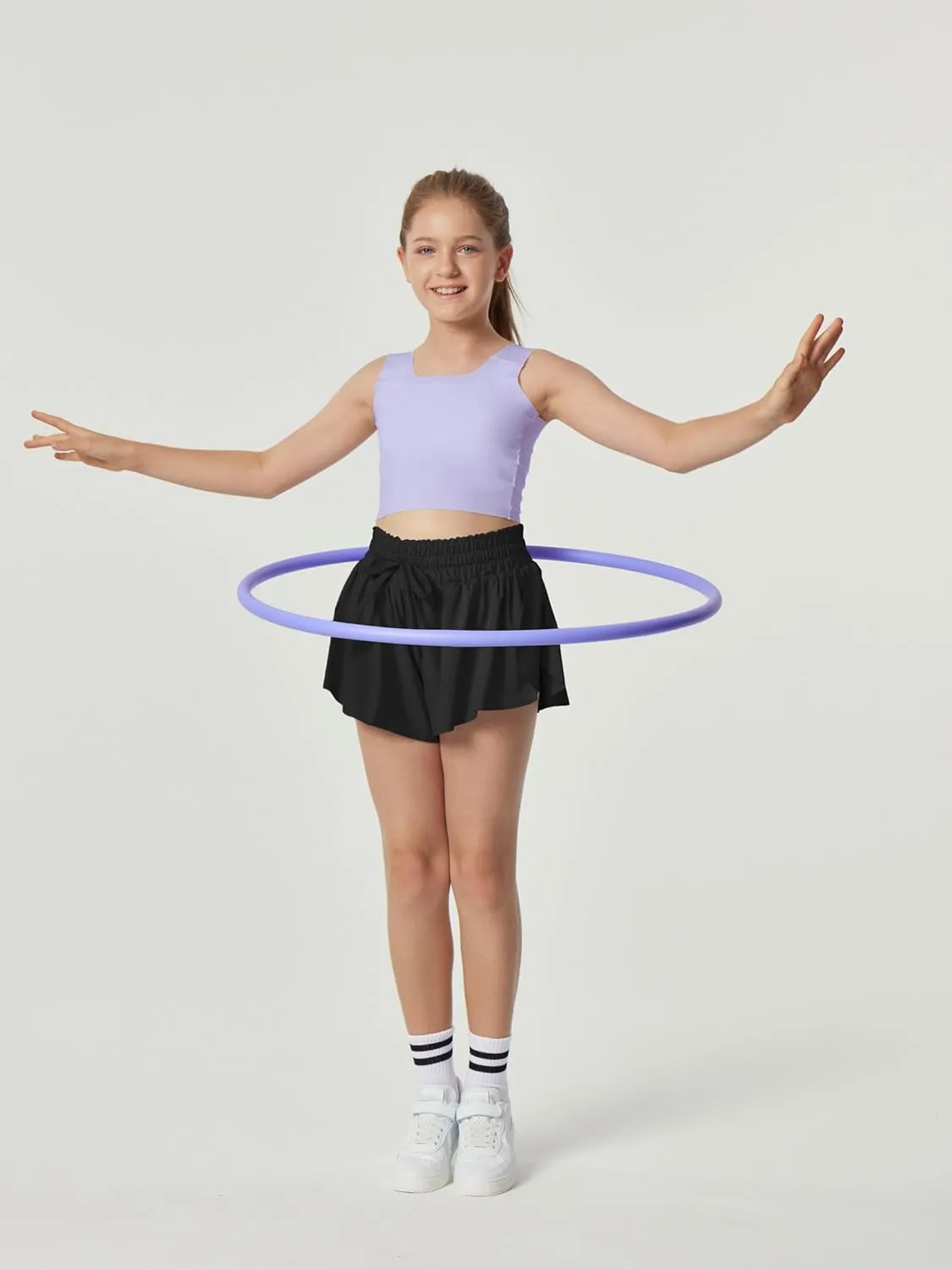 IUGA Girls Butterfly Shorts with Pockets Athletic Flowy Preppy Clothes Running Tennis Dance Cheer 2 in 1 Shorts Teen Girls