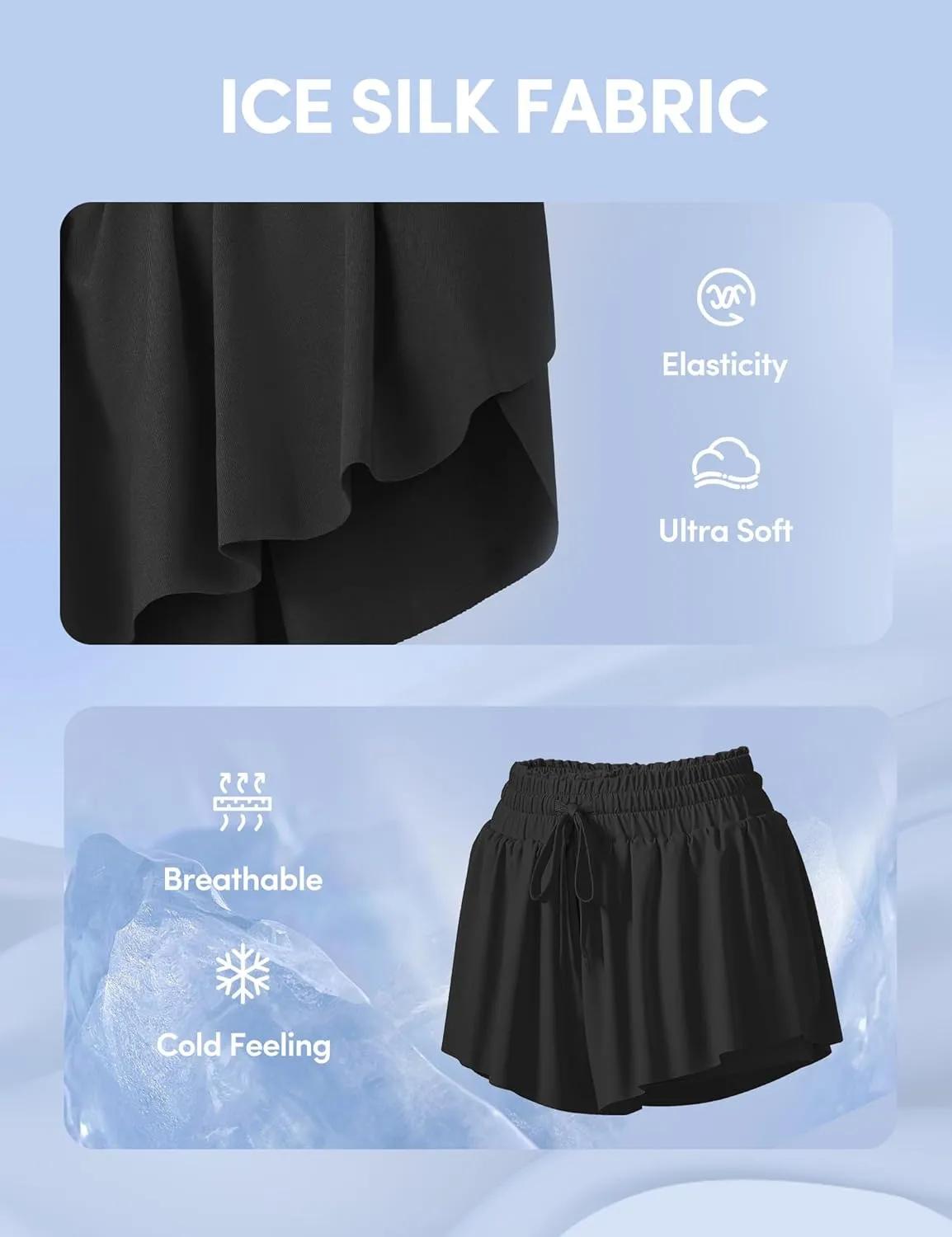 IUGA Girls Butterfly Shorts with Pockets Athletic Flowy Preppy Clothes Running Tennis Dance Cheer 2 in 1 Shorts Teen Girls